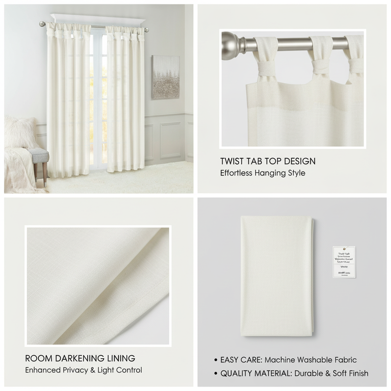 1PCS White Polyester Twist Tab - Privacy Filter 2Pack 评论和价格
