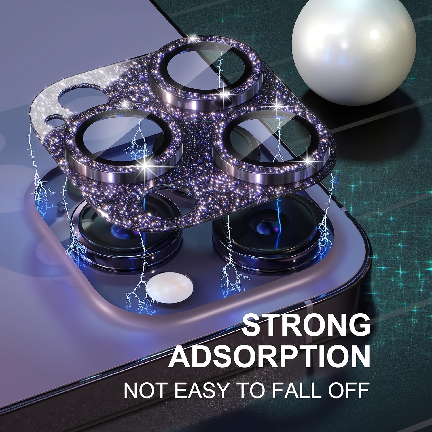 1 Pcs Glitter-Purple Camera Le - Tempered Glass Screen 9H 评论和价格