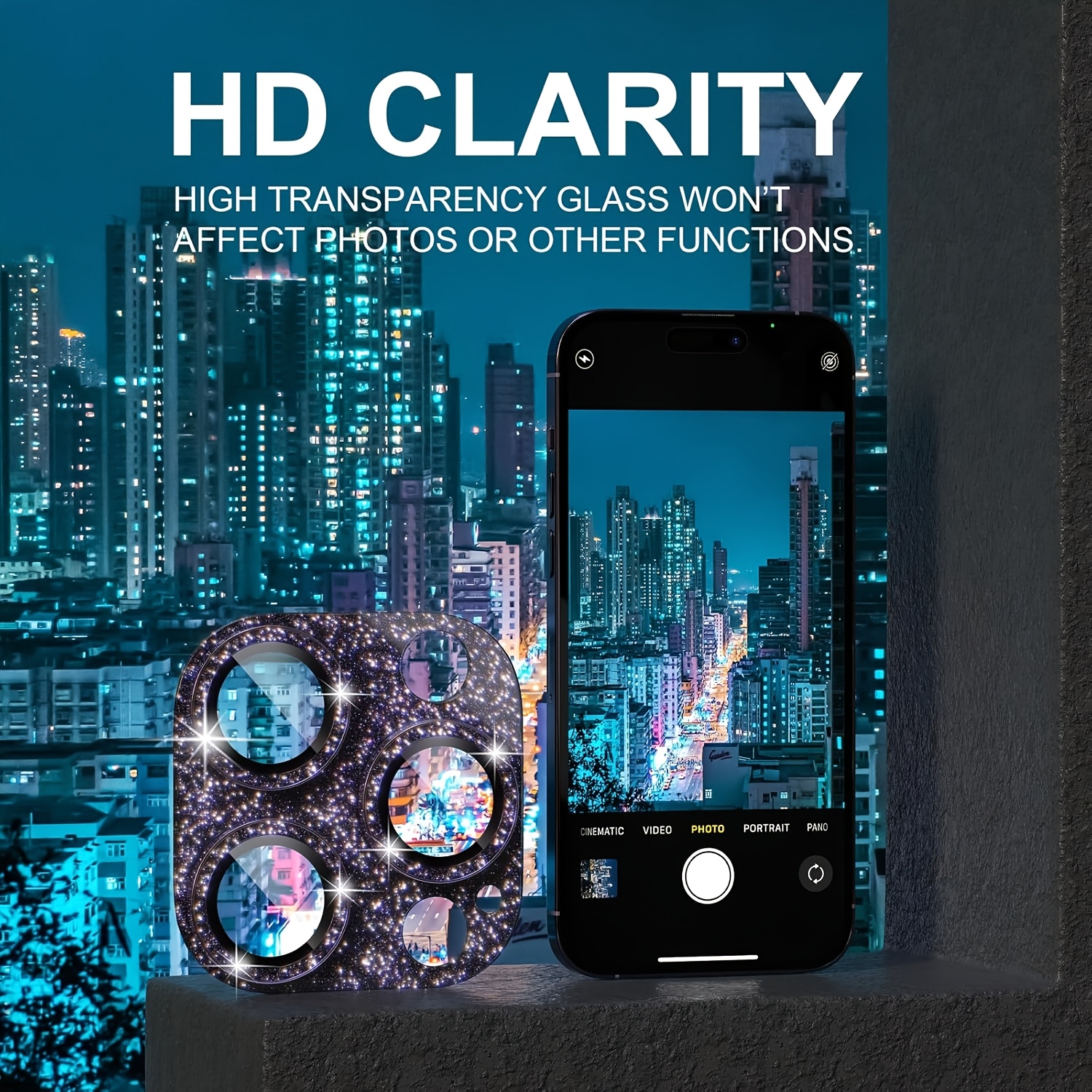 1 Pcs Glitter-Purple Camera Le - Tempered Glass Screen 9H 评论和价格