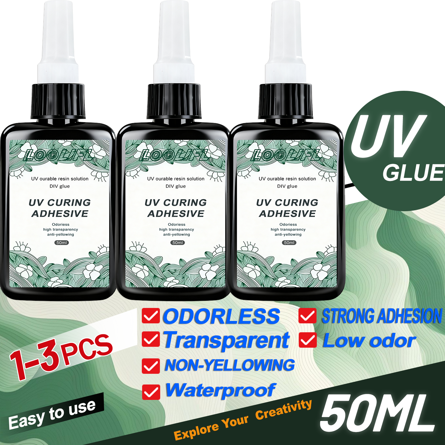 LOOLIFL New Strong 50ml UV Glu - Liquid Uv Glue Kit 评论和价格