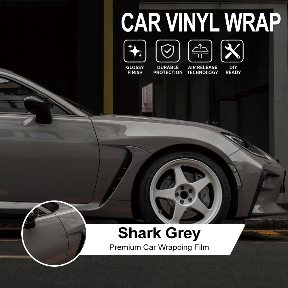 Premium Shark Grey Car Vinyl W - Air Bubble Remover 评论和价格