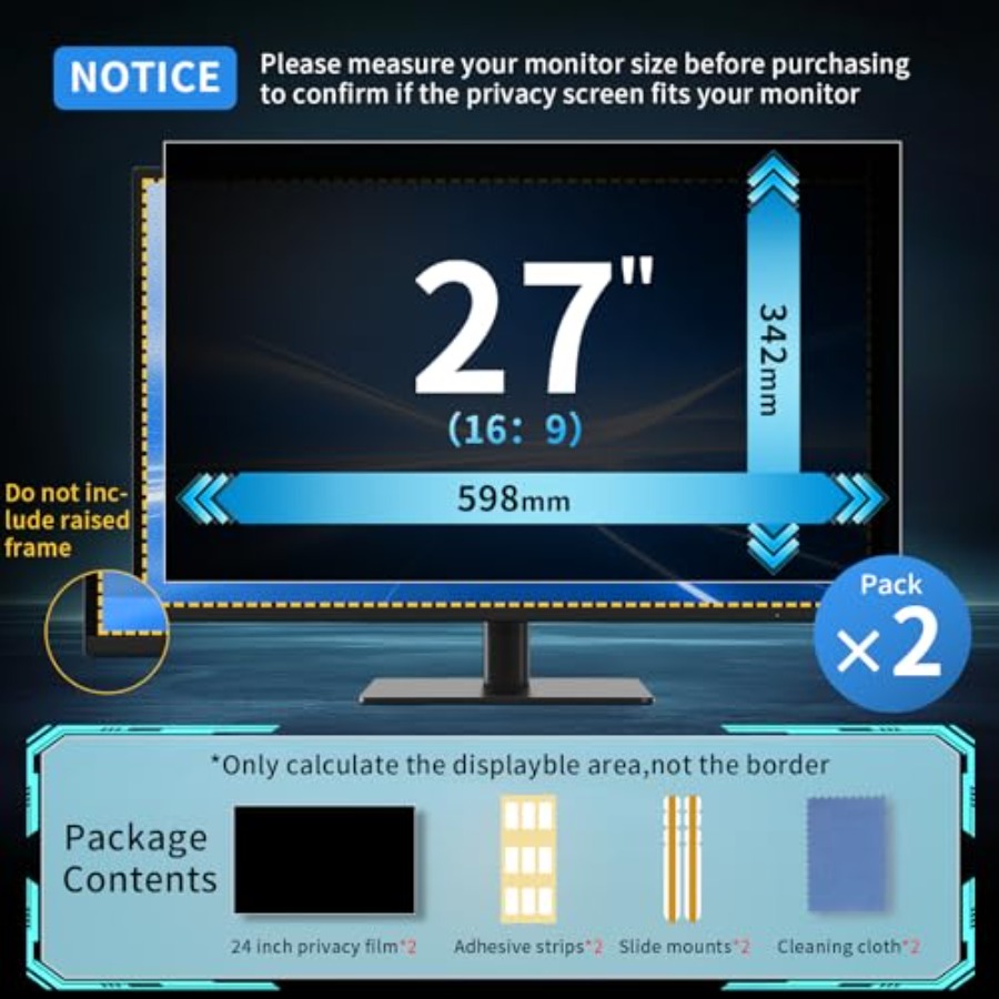 2 Pack 27 Inch Curved Computer - Privacy Filter 2Pack 评论和价格
