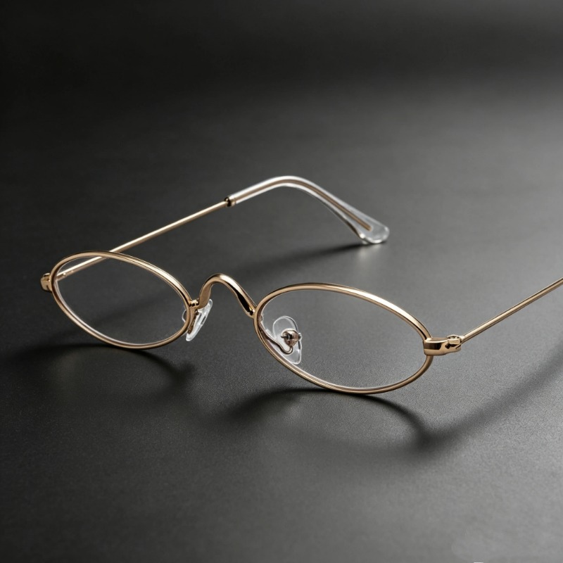 Y2K Small Oval Metal Glasses W - Anti Blue Light Film 评论和价格