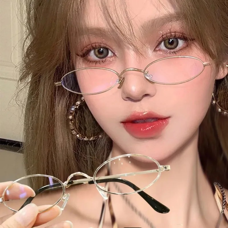 Y2K Small Oval Metal Glasses W - Anti Blue Light Film 评论和价格